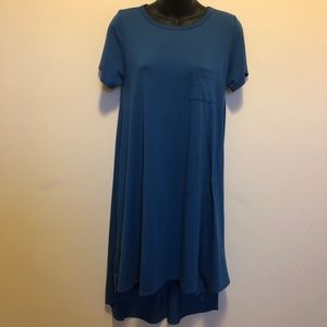 LuLaRoe Blue Carly Dress High Low XS BNWOT